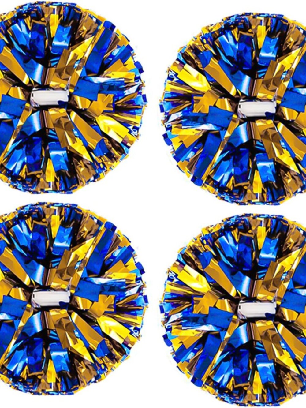 4Pcs Metallic Cheerleading Pom Poms, 2 Pair Cheerleader Cheering Squad Pompoms f